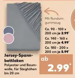 Kaufland Jersey- Spannbettlaken Angebot