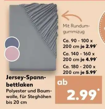 Kaufland Jersey- Spannbettlaken Angebot