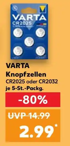 Kaufland VARTA Knopfzellen Angebot