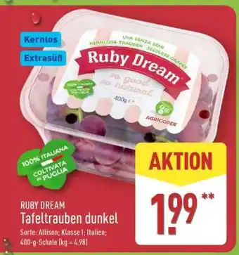 Aldi Nord RUBY DREAM Tafeltrauben dunkel Angebot