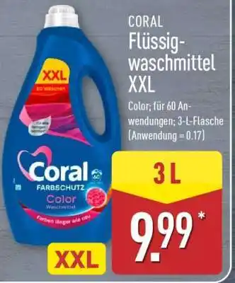 Aldi Nord CORAL Flüssigwaschmittel XXL Angebot