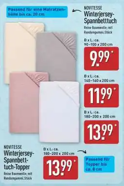 Aldi Nord NOVITESSE Winterjersey-Spannbetttuch Angebot