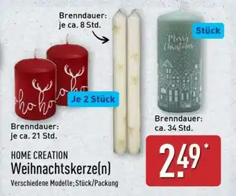 Aldi Nord HOME CREATION Weihnachtskerze(n) Angebot