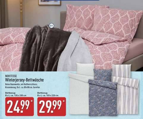 Winterjersey-Bettwäsche Angebot bei Aldi Nord