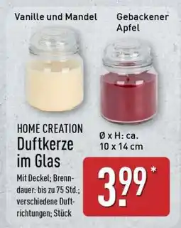 Aldi Nord HOME CREATION Duftkerze im Glas Angebot