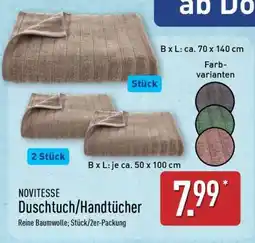 Aldi Nord NOVITESSE Duschtuch/Handtücher Angebot