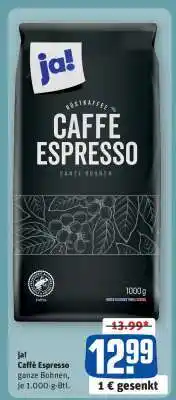 REWE ja! Caffè Espresso ganze Bohnen Angebot