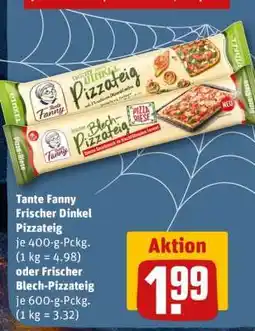 REWE TANTE FANNY Frischer Dinkel-Pizzateig Angebot