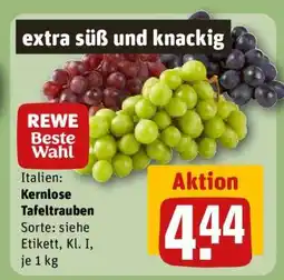 REWE Kernlose Tafeltrauben Angebot