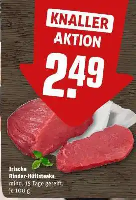 REWE Irische Rinder-Hüftsteaks Angebot