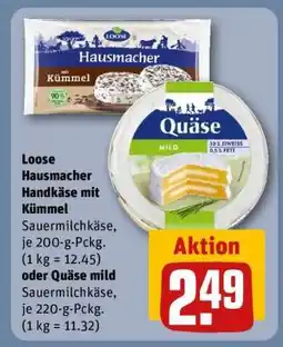 REWE Loose Hausmacher Handkäse mit Kümmel oder Quäse mild Angebot