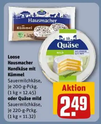 REWE Loose Hausmacher Handkäse mit Kümmel oder Quäse mild Angebot