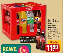REWE Coca-Cola*, Coca-Cola Zero*, Fanta oder Sprite Mischkasten Angebot