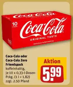 REWE Coca-Cola oder Coca-Cola Zero Friendspack Angebot