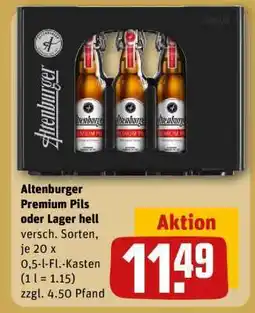 REWE Altenburger Premium Pils oder Lager hell Angebot