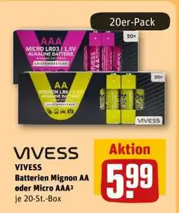REWE VIVESS Batterien Mignon AA oder Micro AAA³ Angebot