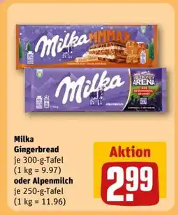 REWE Milka Gingerbread oder Alpenmilch Angebot