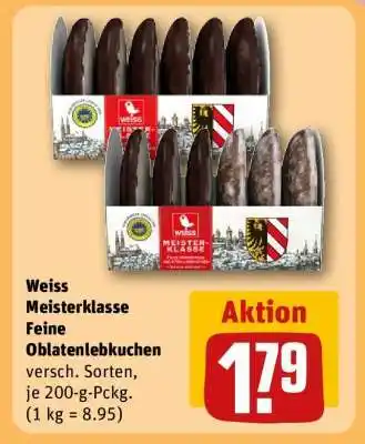 REWE Weiss Meisterklasse Feine Oblatenlebkuchen Angebot