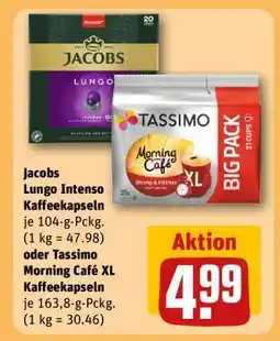 REWE Jacobs Lungo Intenso Kaffeekapseln oder Tassimo Morning Café XL Kaffeekapseln Angebot
