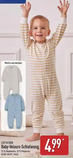 Aldi Nord LILY & DAN Baby-Velours-Schlafanzug Angebot