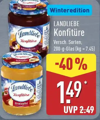 Aldi Nord LANDLIEBE Konfitüre Angebot