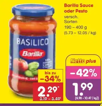Netto Marken-Discount Barilla Pasta Sauce Basilico Angebot