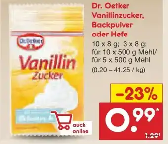 Netto Marken-Discount Dr. Oetker Vanillin Zucker Angebot