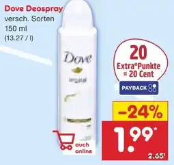 Netto Marken-Discount Dove Deospray Angebot
