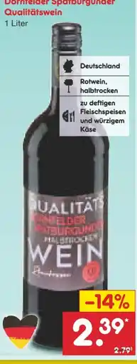 Netto Marken-Discount Dornfelder Spätburgunder Angebot