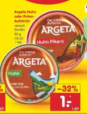 Netto Marken-Discount Argeta Hühneraufstrich Angebot