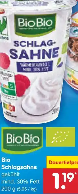 Netto Marken-Discount BioBio Bio-Schlagsahne Angebot