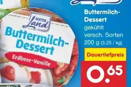 Netto Marken-Discount Gutes Land Buttermilch Dessert Angebot