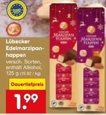 Netto Marken-Discount Santa Claus in Town Lübecker Marzipan Happen Angebot