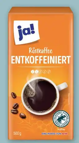 REWE Center ja! Röstkaffee Entkoffeiniert Angebot