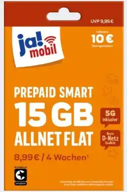 REWE ja! Mobil Prepaid Smart Paket Angebot