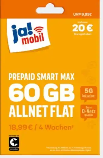 REWE ja! Mobil Prepaid Smart Paket Max Angebot