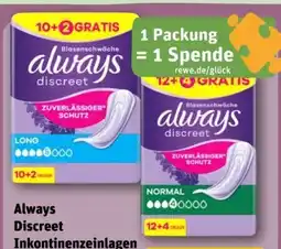 REWE Always Discreet Inkontinenzeinlagen Long Angebot
