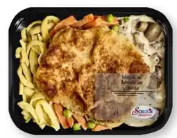 Scheck-in-Center Scheck-in Manufaktur Schnitzel mit Pilzrahmsoße und Spätzle Angebot