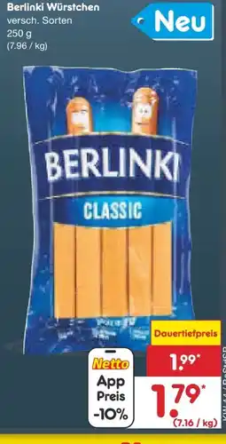 Netto Marken-Discount Berlinki Würstchen Classic Angebot