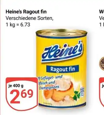 Globus Heine's ragout fin Angebot