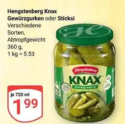Globus Hengstenberg knax gewürzgurken Angebot