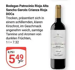 Globus Bodegas patrocinio rioja alta sancho garcés crianza rioja doca Angebot
