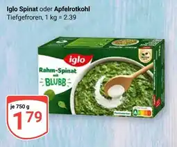 Globus Iglo rahm-spinat mit blubb Angebot