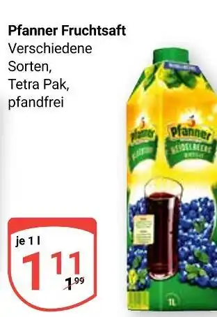 Globus Pfanner fruchtsaft Angebot