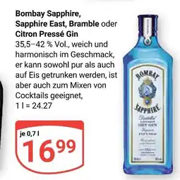 Globus Bombay sapphire sapphire east Angebot