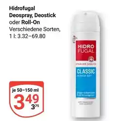 Globus Hidrofugal deospray, deostick oder roll-on Angebot
