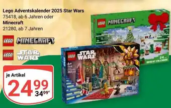 Globus Lego adventskalender 2025 star wars Angebot