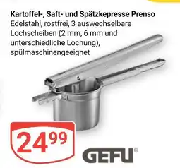 Globus Gefu kartoffel-, saft- und spätzkepresse prenso Angebot