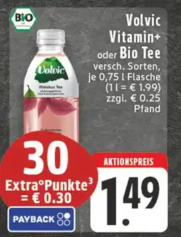 E-Center Volvic vitamin+ oder bio tee Angebot