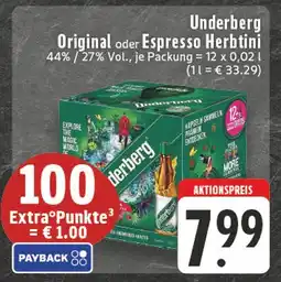 E-Center Underberg original oder espresso herbtini Angebot